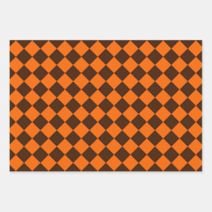 Hoja De Papel De Regalo Patrón del verificador de diamantes de color marró