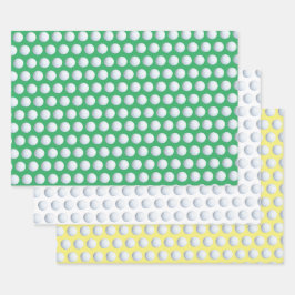 Hoja De Papel De Regalo Patrón deportivo de pelota de golf verde blanco y 