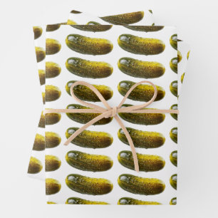 Hoja De Papel De Regalo Patrón Divertido de Pepino en Escabeche – Diseño O