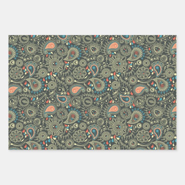 Hoja De Papel De Regalo Patrón elegante (Anverso)