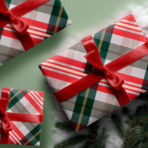 Hoja De Papel De Regalo Patrón elegante de caña de caña de caña rojo de pl