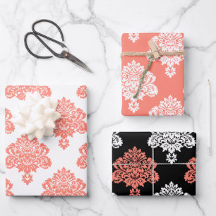 Hoja De Papel De Regalo Patrón elegante de Damask