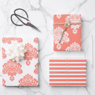 Hoja De Papel De Regalo Patrón elegante de Damask