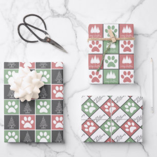 Hoja De Papel De Regalo Patrón elegante de Navidades de impresión de la Pa