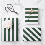 Hoja De Papel De Regalo Patrón elegante de rayas verdes y blancas<br><div class="desc">Simple papel de envoltura de rayas verdes - perfecto para bodas,  duchas de novias,  cumpleaños masculino y Navidades.</div>