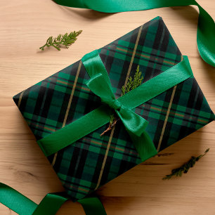 Hoja De Papel De Regalo Patrón elegante festivo oscuro de plástico verde d