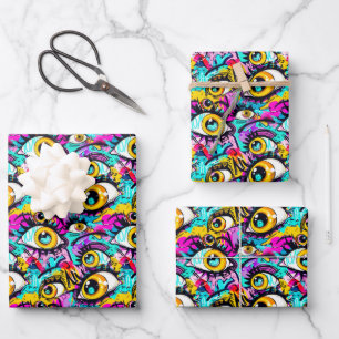 Hoja De Papel De Regalo Patrón en mosaico de grafitis de cómic geniales 