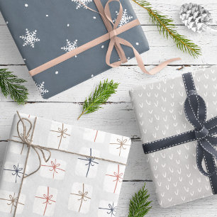 Hoja De Papel De Regalo Patrón escandinavo neutro gris moderno