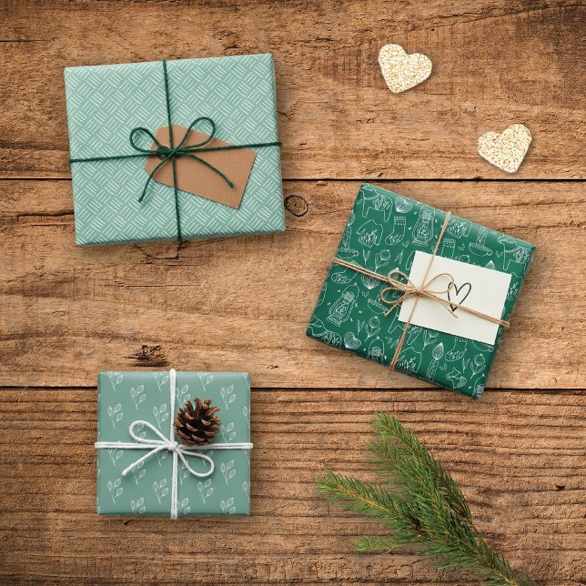 Hoja De Papel De Regalo Patrón Escandinavo Rústico Mínimo Folclórico (Subido por el creador)