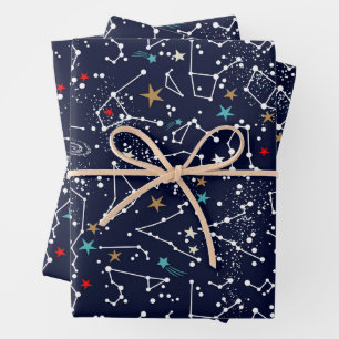 Hoja De Papel De Regalo Patrón Espacial