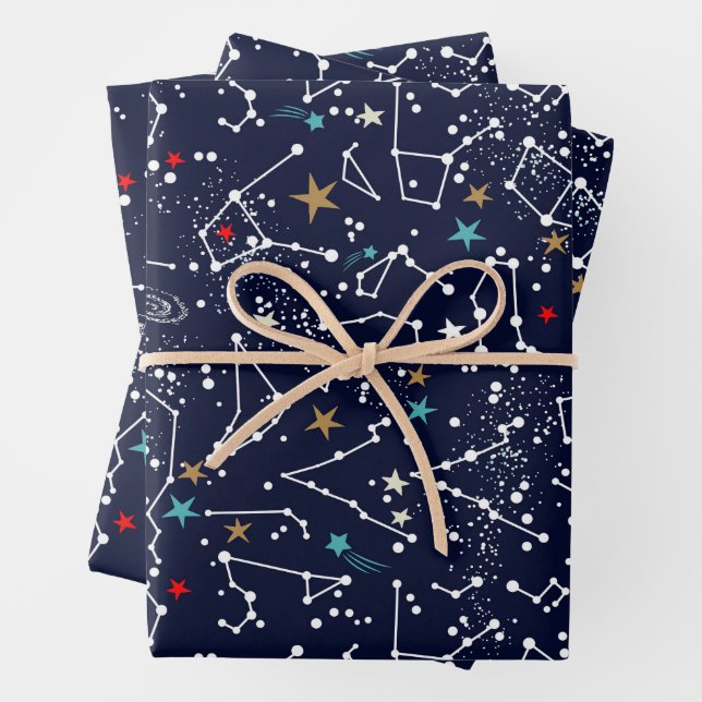 Hoja De Papel De Regalo Patrón Espacial  (In situ)