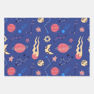 Hoja De Papel De Regalo Patrón espacial