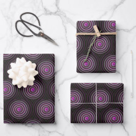 Hoja De Papel De Regalo Patrón espiral morado