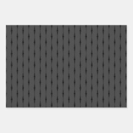 Hoja De Papel De Regalo Patrón estético mate negro y gris