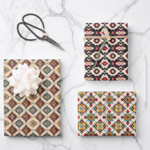 Hoja De Papel De Regalo Patrón étnico Navajo Tribal Geométrico Sin Marea