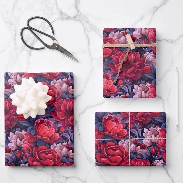 Hoja De Papel De Regalo Patrón floral #39 (Anverso)