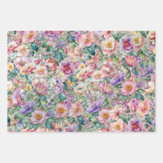 Hoja De Papel De Regalo Patrón floral acuarela, fondo floral