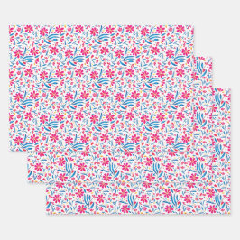 Hoja De Papel De Regalo Patrón floral ascendente de color de agua