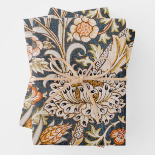 Hoja De Papel De Regalo Patrón floral azul vintage Trent de William Morris