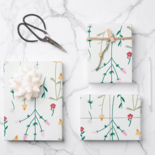 Hoja De Papel De Regalo Patrón floral botánico victoriano oscuro y melancó