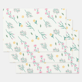 Hoja De Papel De Regalo Patrón floral botánico victoriano oscuro y melancó