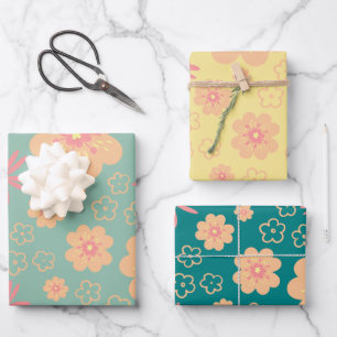 Hoja De Papel De Regalo Patrón floral de corte vintage