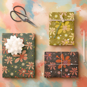 Hoja De Papel De Regalo Patrón floral de inspiración vintage