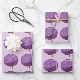 Hoja De Papel De Regalo Patrón floral de la flor de los aliados morados