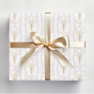 Hoja De Papel De Regalo Patrón floral de lirio de los valles en acuarela