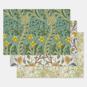 Hoja De Papel De Regalo Patrón Floral de Narciso de William Morris Clásico