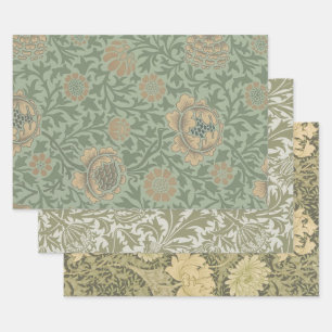 Hoja De Papel De Regalo Patrón floral de William Morris Grafton en verde s