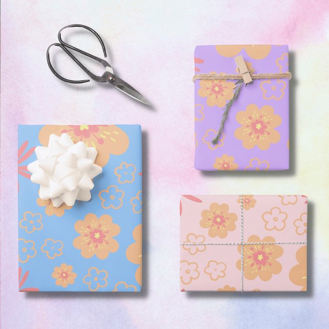 Hoja De Papel De Regalo Patrón floral dulce retro (Subido por el creador)