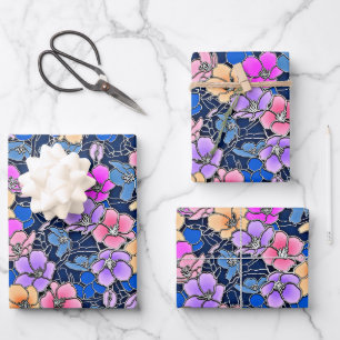 Hoja De Papel De Regalo Patrón floral estilístico 46