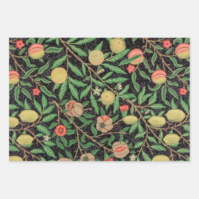 Hoja De Papel De Regalo Patrón floral granado de William Morris (Anverso)