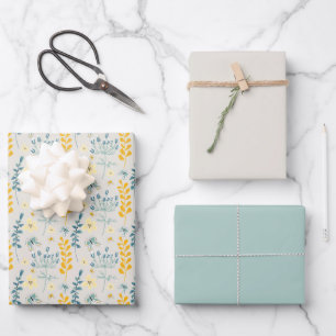 Hoja De Papel De Regalo Patrón floral lindo con mariposas
