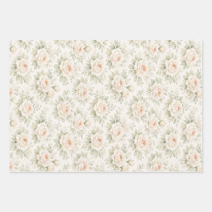 Hoja De Papel De Regalo Patrón floral nupcial