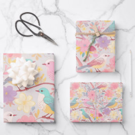 Hoja De Papel De Regalo Patrón floral pastel