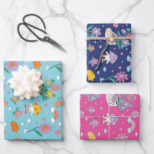 Hoja De Papel De Regalo Patrón floral retro bohemio de flores jardín
