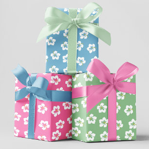 Hoja De Papel De Regalo Patrón floral tropical de verano colorido