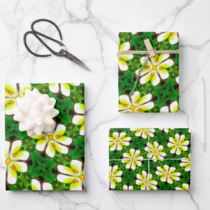 Hoja De Papel De Regalo Patrón frangipano amarillo