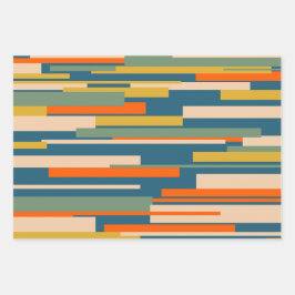 Hoja De Papel De Regalo Patrón geométrico de abstracto retro moderno brill