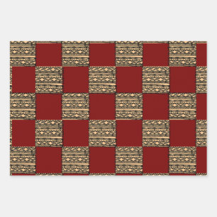 Hoja De Papel De Regalo patrón geométrico de damero moderno