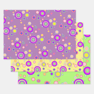 Hoja De Papel De Regalo Patrón geométrico de los círculos coloridos de