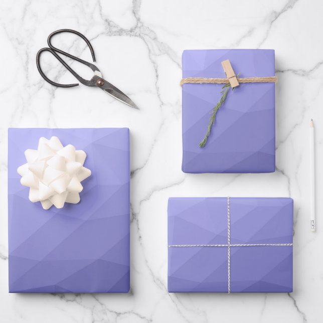 Hoja De Papel De Regalo Patrón geométrico de malla azul violeta púrpura (Anverso)