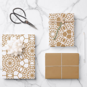 Hoja De Papel De Regalo Patrón geométrico de Tan Arabesque