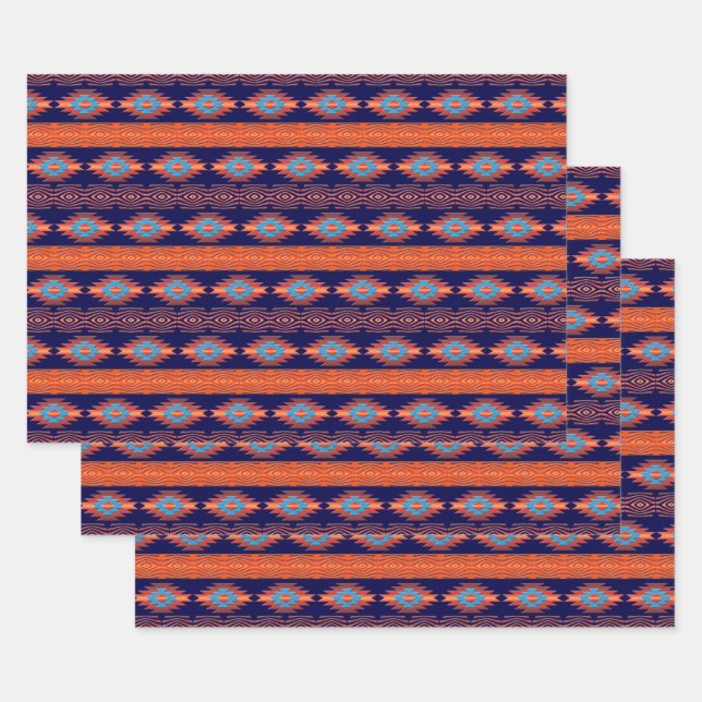 Hoja De Papel De Regalo Patrón geométrico étnico suroeste (Set)