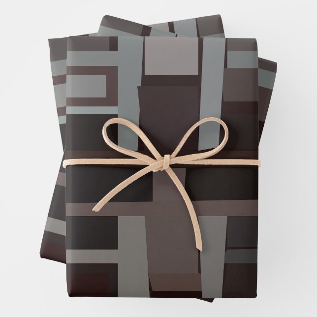 Hoja De Papel De Regalo Patrón Geométrico Moderno del Siglo Medio (In situ)