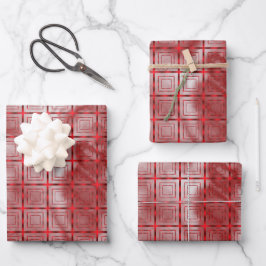 Hoja De Papel De Regalo Patrón Geométrico Rojo Moderno Y Mármol Borgoña