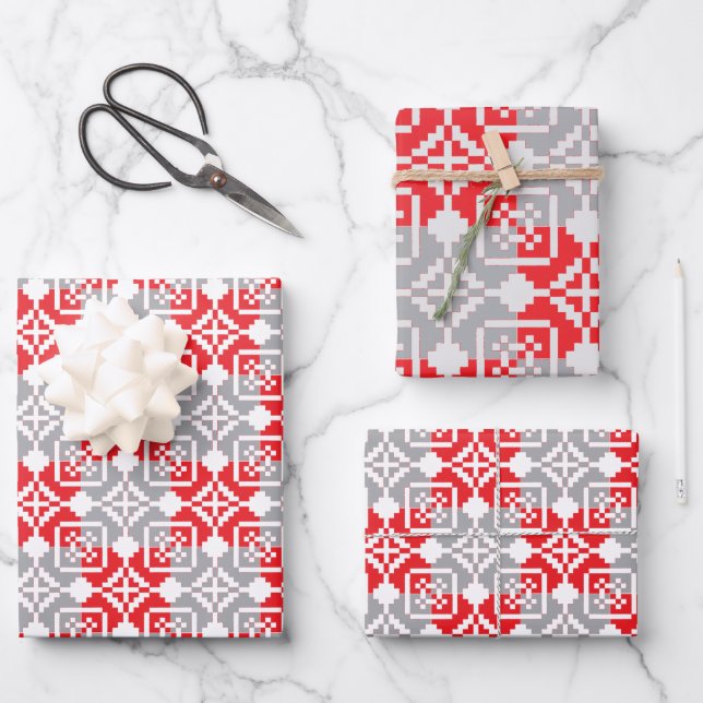 Hoja De Papel De Regalo Patrón geométrico VI del SUN matutino (Anverso)