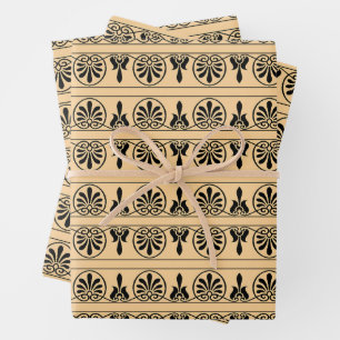 Hoja De Papel De Regalo Patrón griego árabe-mediterráneo marrón